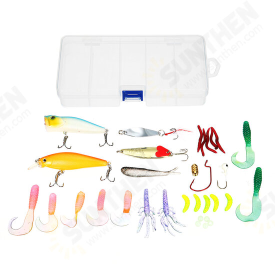 18/20/22/28/29/33 Pcs Fishing Lure Set Fish Bait And Fish Hook Set Multifunctional Fishing Accessories With Box