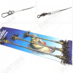 18/23/28CM Waterproof Anti Bite Steel Wire Leader Fishing Line With Pin Ring 1 Set