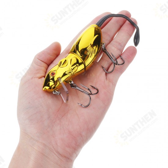 1PC 16CM 45g 3D Eyes Mice Rat Shape Lure Artificial Fishing Bait With 2 Hooks Fishing Tackle