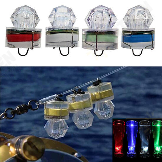 1PC LED Deep Sea Diamond Night Fishing Lamp Underwater Mini Transparent Attracting Light