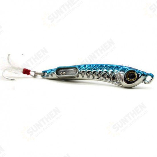 1PCS 10G 15G Luminous Metal Fishing Lures Bait Sequins Submarine Shore Cast Iron Plate Baits