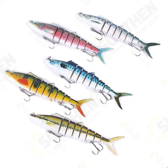 1PCS 17.8CM 38G 8-Section Fishing Lures ABS Lead Fish Jig Simulation With Fish 2 Hooks