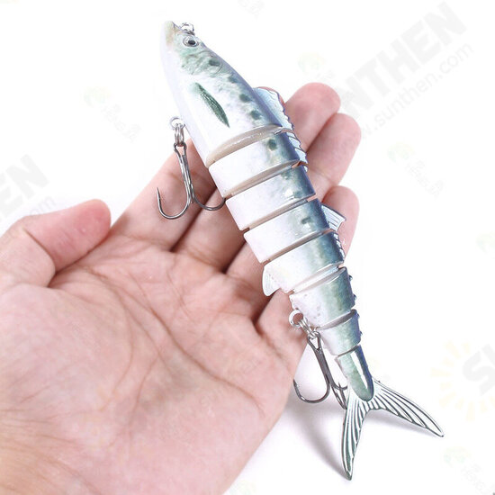 1PCS 17.8CM 38G 8-Section Fishing Lures ABS Lead Fish Jig Simulation With Fish 2 Hooks