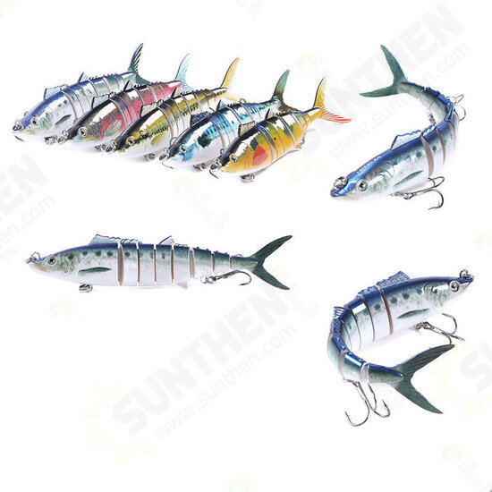 1PCS 17.8CM 38G 8-Section Fishing Lures ABS Lead Fish Jig Simulation With Fish 2 Hooks