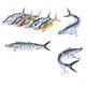 1PCS 17.8CM 38G 8-Section Fishing Lures ABS Lead Fish Jig Simulation With Fish 2 Hooks