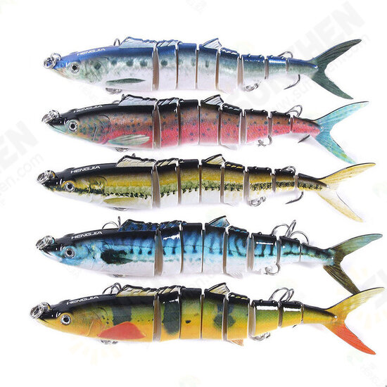 1PCS 17.8CM 38G 8-Section Fishing Lures ABS Lead Fish Jig Simulation With Fish 2 Hooks