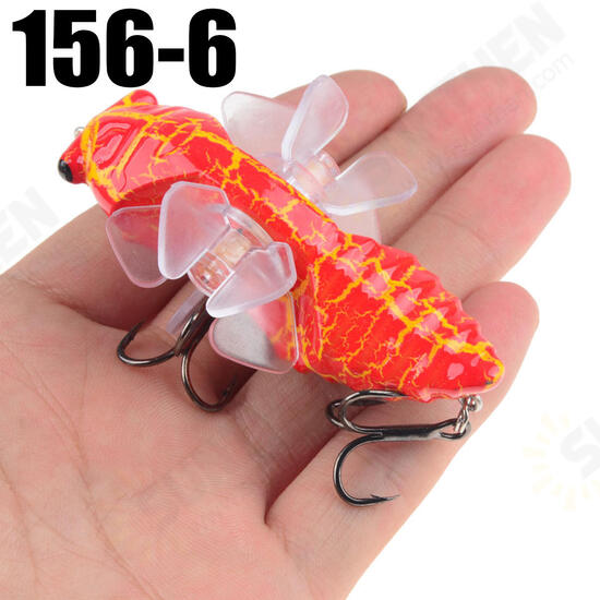 1PSC 7.5cm Artificial Bait Fishing Lure Insect Rotating Wings Swimbait Fishing Hook 1PSC 7.5cm Artificial Bait Fishing Lure Insect Rotating Wings Swimbait Fishing Hook