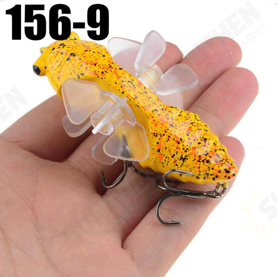 1PSC 7.5cm Artificial Bait Fishing Lure Insect Rotating Wings Swimbait Fishing Hook