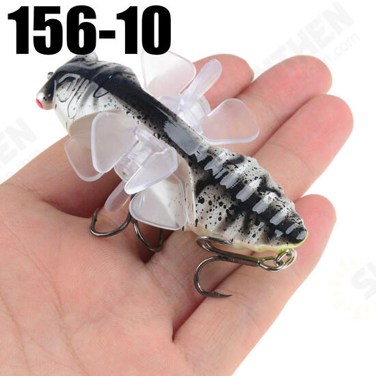1PSC 7.5cm Artificial Bait Fishing Lure Insect Rotating Wings Swimbait Fishing Hook 1PSC 7.5cm Artificial Bait Fishing Lure Insect Rotating Wings Swimbait Fishing Hook