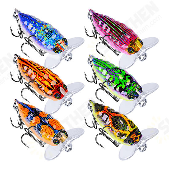 1Pcs 4cm/4g Popper Artificial Insect Sytle Topwater Fishing Lure 8# Treble Hook