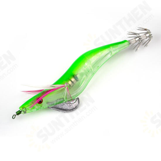 1pc 3.5cm 21g 3D Eyes Luminous Electronic Wood Shrimp Lure Cuttlefish Jigs Fishing Lure