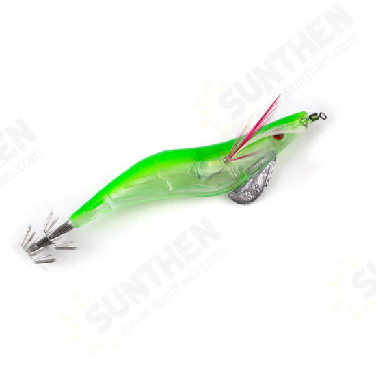 1pc 3.5cm 21g 3D Eyes Luminous Electronic Wood Shrimp Lure Cuttlefish Jigs Fishing Lure