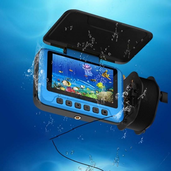 20M Infrared Night Vision Underwater Fishing Finder Portable Waterproof Fishing Camera With 4.3 Inch Screen HD 160-Degree Wide-Angle Camera Yellow LED Light