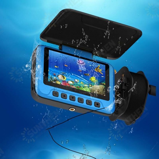 20M Infrared Night Vision Underwater Fishing Finder Portable Waterproof Fishing Camera With 4.3 Inch Screen HD 160-Degree Wide-Angle Camera Yellow LED Light