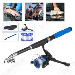 2.1m Fishing Rod Reel Combo Kits Spinning Pole Set Lure Bag Fishing Tackle 2.1m Fishing Rod Reel Combo Kits Spinning Pole Set Lure Bag Fishing Tackle