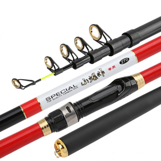 2.1m/2.4m/2.7m Carbon Fiber Fishing Rod Telescopic Fishing Pole Fishing Tackle Sea Rod