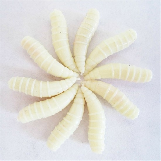 25 Pcs 16MM Soft Silicone Noctilucent Fishing Lure Worms Grub with Taste