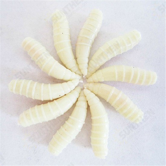 25 Pcs 16MM Soft Silicone Noctilucent Fishing Lure Worms Grub with Taste