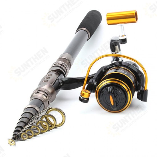 2.7m/3.3m 3000 Reel Carbon Telescopic Fishing Rod Reel Combo Sea Fishing Suit