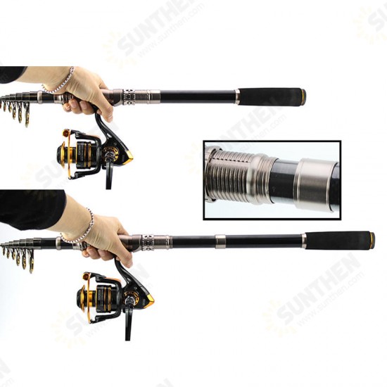 2.7m/3.3m 3000 Reel Carbon Telescopic Fishing Rod Reel Combo Sea Fishing Suit