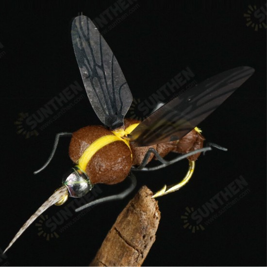 2PCS/Box Insects Fly Fishing Lure Floating Baits Lightweight Super Sharped Crank Hook Outdoor Fishing Supplies