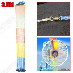 3.6m 12FT Colorful Throw Hand Cast Fishing Net Spin Network Bait Fish Net+Sinker