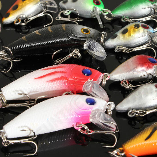 48PCS Mixed Models Fishing Lures Multicolours Minnow Lure Crankbaits Tackle Set