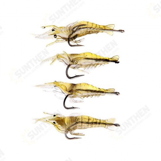 4cm Shrimp Fishing Soft Prawn Lure Hook Tackle Bait Fishing Lures