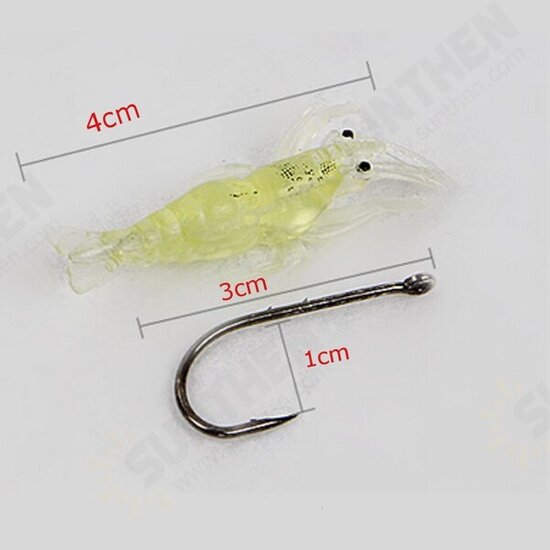 4cm Shrimp Fishing Soft Prawn Lure Hook Tackle Bait Fishing Lures