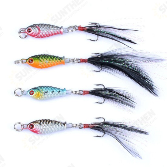 4pcs/set 3.2cm 6g Pencil Fishing Lure Top Water Metal 3D Print Laser Artificial Hard Baits