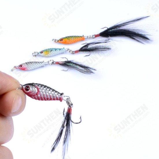 4pcs/set 3.2cm 6g Pencil Fishing Lure Top Water Metal 3D Print Laser Artificial Hard Baits