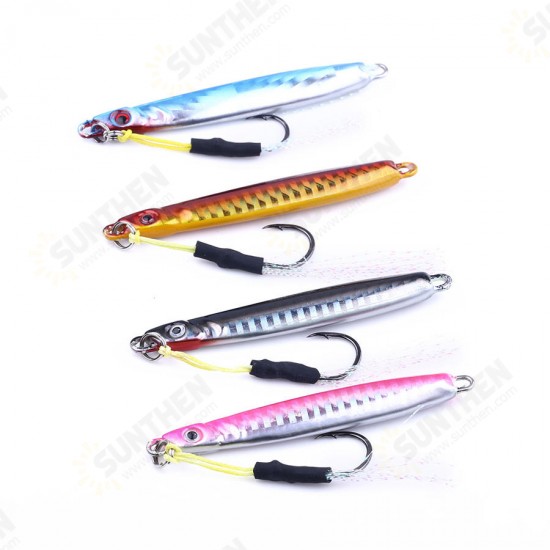 4pcs/set 8CM 30G Metal Lead Head Jigs Squid Saltwater Deep Sea Artificial Fishing Lure