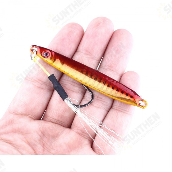 4pcs/set 8CM 30G Metal Lead Head Jigs Squid Saltwater Deep Sea Artificial Fishing Lure