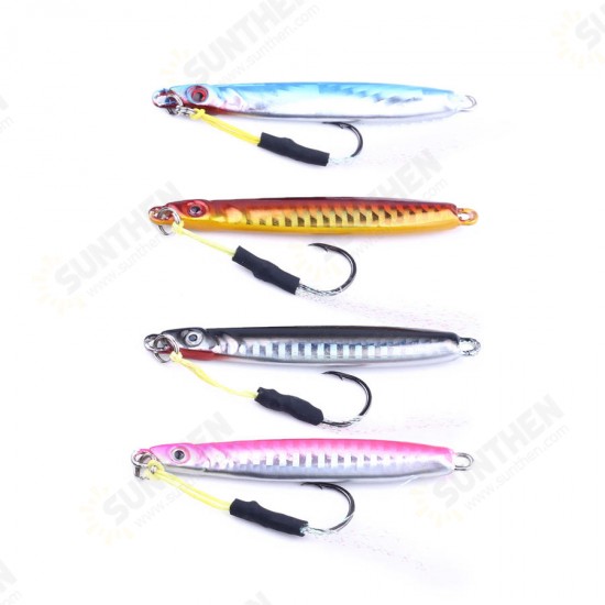 4pcs/set 8CM 30G Metal Lead Head Jigs Squid Saltwater Deep Sea Artificial Fishing Lure