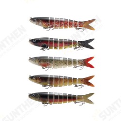 5 Pcs 13.5cm Fishing Lure 8 Section Sinking Hard Fishhook Simulation Bait Artificia Spinning Tackle Gears with Storage Box