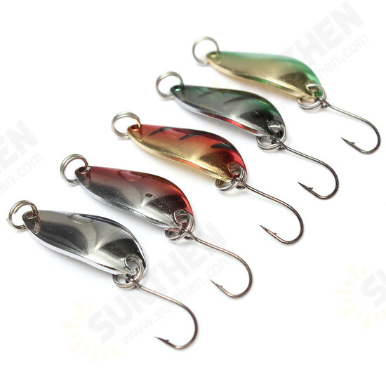 5PCS 3G 30CM Spinner Spoon Fishing Lure Metal Lures Colorful Hard Baits