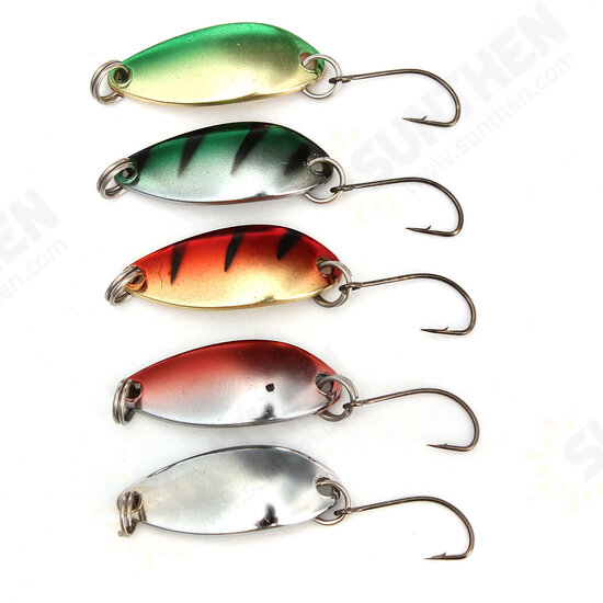 5PCS 3G 30CM Spinner Spoon Fishing Lure Metal Lures Colorful Hard Baits