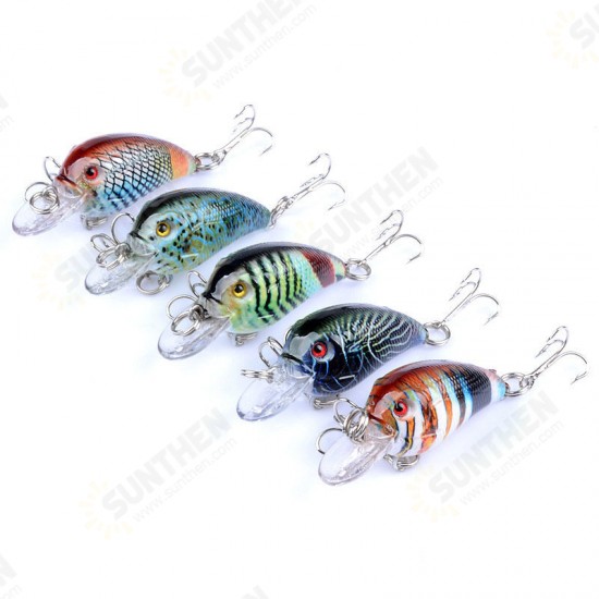 5PCS 4.5cm 4.2g Fishing Lures Rock Fishing Hard Bait Lures Bass Crankbaits Bait