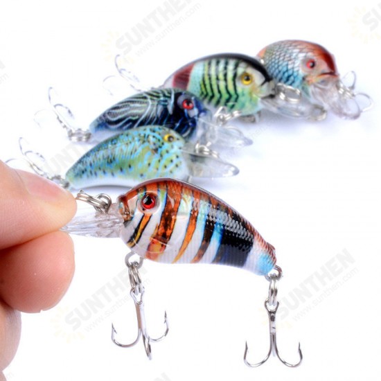 5PCS 4.5cm 4.2g Fishing Lures Rock Fishing Hard Bait Lures Bass Crankbaits Bait