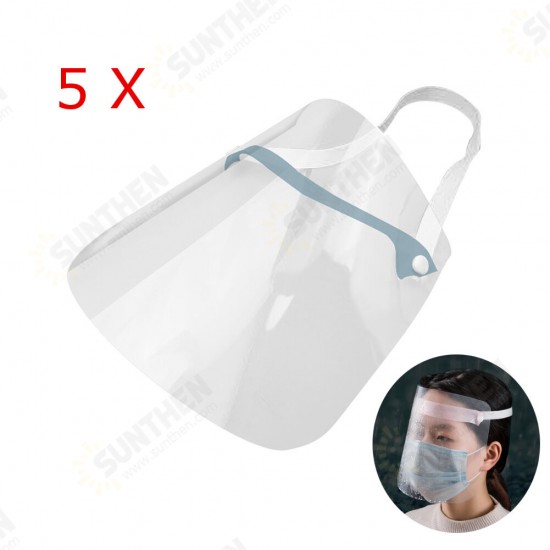5PCS Adjustable Transparent Anti Splash Dust-proof Protect Full Face Covering Safety Mask Visor Shield 5PCS Adjustable Transparent Anti Splash Dust-proof Protect Full Face Covering Safety Mask Visor Shield