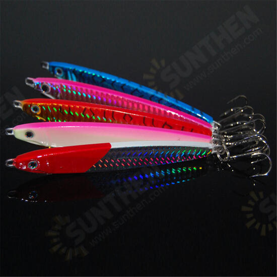 5Pcs/Set Deep Sea Fishing Lure Spoon Jig Lead Spinner Metal Crankbait Hook