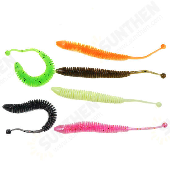 6 Pcs Soft Fishing Lure 8cm PVC Artificial Worm Soft Bait Fish Wobblers Bass Carp Fishing Bait