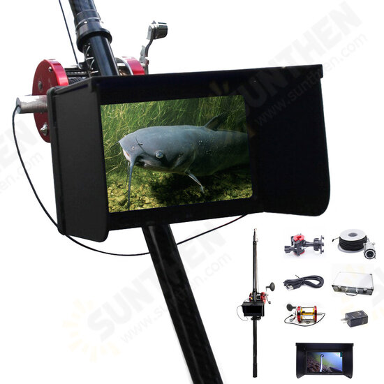 7'' IPS Screen HD Visible Fish Finder Set Underwater Fishing Camera With 12pcs Night Vision Light For Sea Fishing