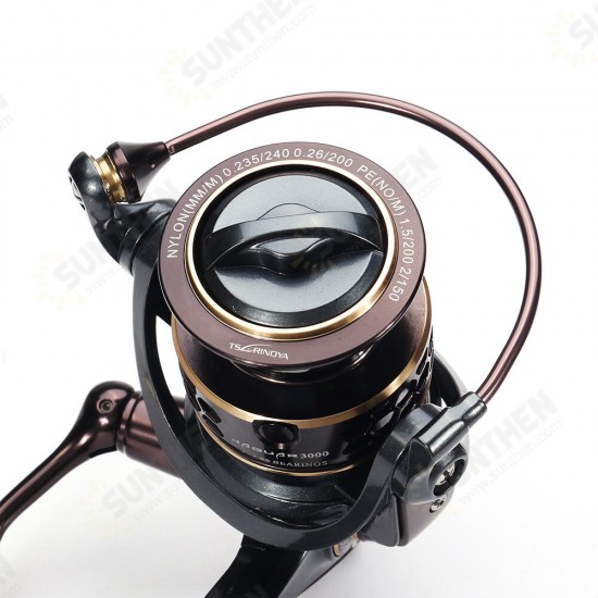 9+1BB 5.2:1 Fishing Reel Metal 3000 Spinning Fishing Wheel With Spare Spool