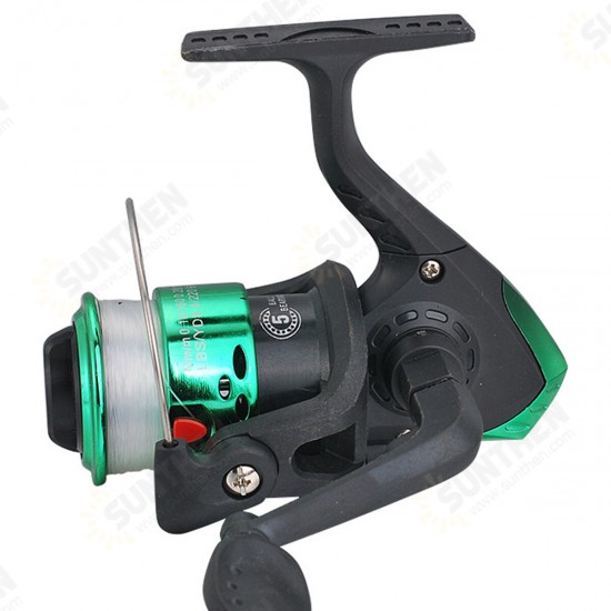 BH200 5.2:1 Fishing Reel Plastic Spinning Fishing Wheel With Fishing Line