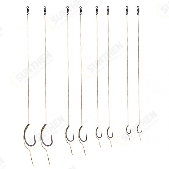 CR-K001 2PCS High Carbon Steel Fishing Hook Barbless Carp Hooks Lead Line Sea Freshwater