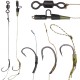 CR-K002 2PCS CR-K002 2 4 6 8# High Carbon Steel Fishing Hook Rigs Ring Swivels Lead Clip Set Hooks