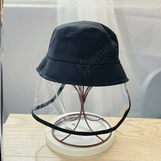 Children Anti-Fog Saliva Dustproof Protective Fisherman Bucket Hat Transparent Protective Mask Hat