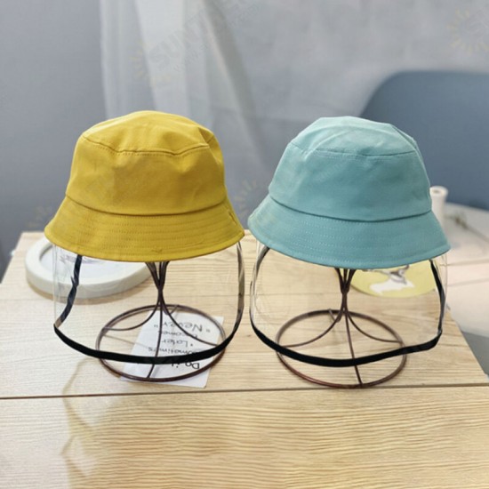 Children Anti-Fog Saliva Dustproof Protective Fisherman Bucket Hat Transparent Protective Mask Hat