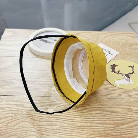 Children Anti-Fog Saliva Dustproof Protective Fisherman Bucket Hat Transparent Protective Mask Hat